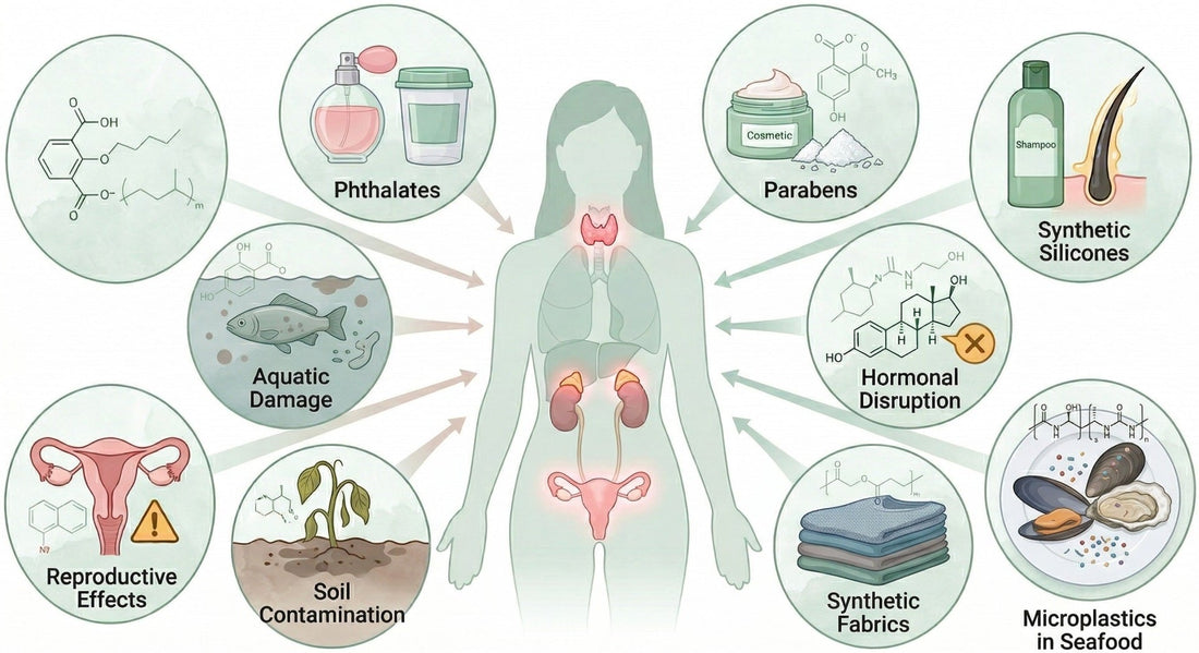 The Dangers of Phthalates, Parabens, and Synthetic Silicones: Endocrine Disruptors and Their Impact on Health and the Environment